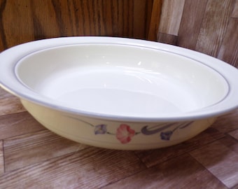 2511 Lenox China Stone Glories on Grey 9.75" Rimmed Round Serving Dish Casserole Baker - Great Condition