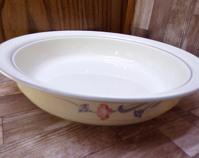 2511 Lenox China Stone Glories on Grey 9.75" Rimmed Round Serving Dish Casserole Baker - Great Condition