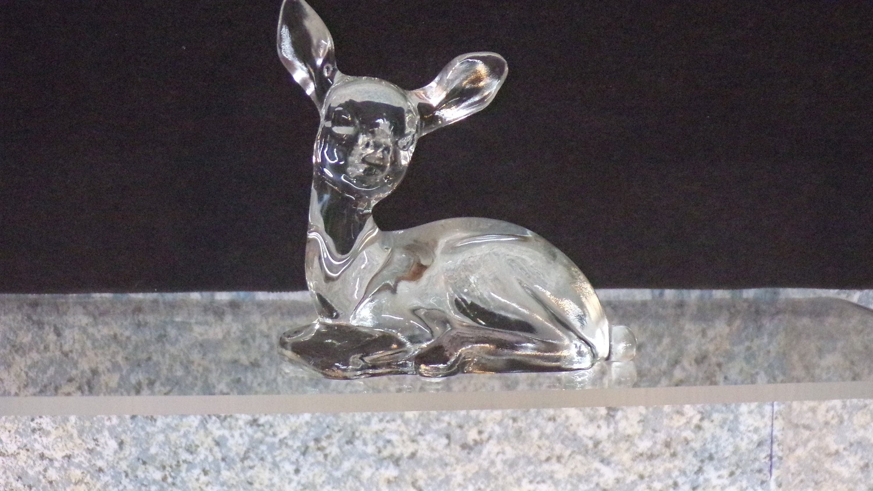 Vintage Crystal Clear Fenton Deer Figurine 3.5x3.5 No Chips or Cracks