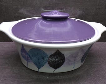 2605 Portmeirion Dusk 12" x 8" Oven to Table Covered Casserole 4" Deep by Jo Gorman