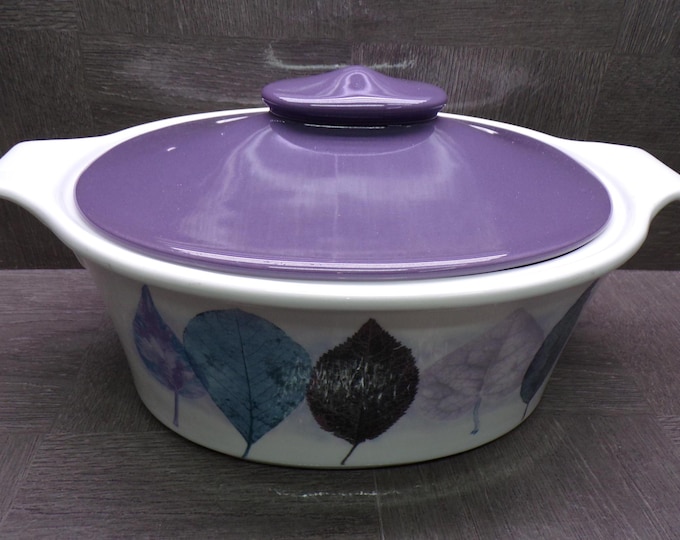Featured listing image: 2605 Portmeirion Dusk 12" x 8" Oven to Table Covered Casserole 4" Deep by Jo Gorman