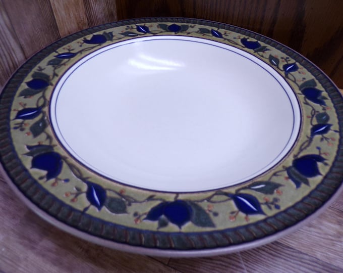 2511 Mikasa Intaglio Arabella CAC01 Oven to Table Stoneware 9.25" Flat Rim Bowls Set of 6 - Great Condition