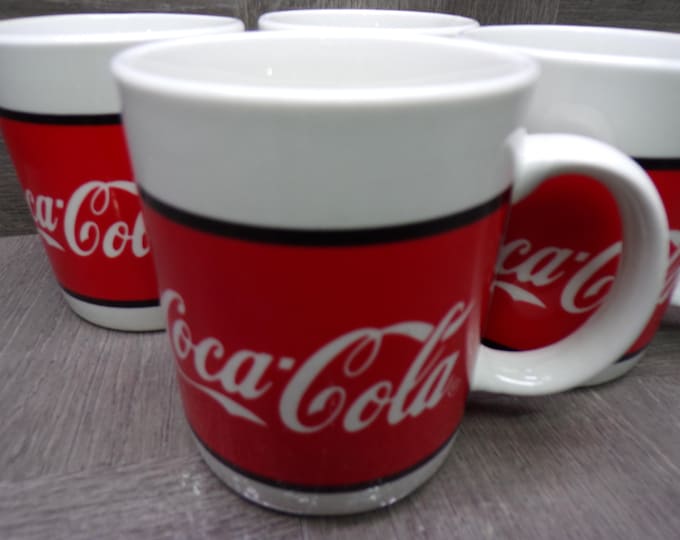 2602 Gibson Coca-Cola Vintage 1996 4" 12 oz Mugs Set of 4 - Great Condition