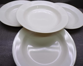 2605 Corelle Almond 8.75" Flat Rim 15 oz Soup/ Pasta Bowl Set of 4
