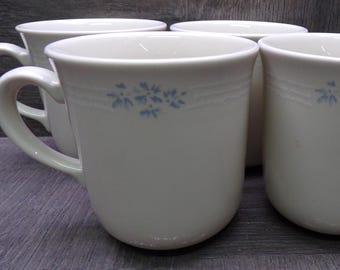 2606 Corelle Corning Vintage 9 oz Lace Bouquet Cream Cups Set of 4