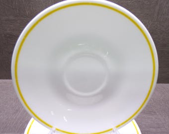2608 Corelle April 6.25" Saucer Plates Set of 4 Yellow Stripe on White