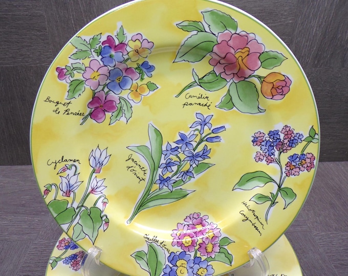 2602 Furio Contemporary Casuals Creme Brulee 8" Salad / Snack Plates Set of 4 Indonesia - Great Condition