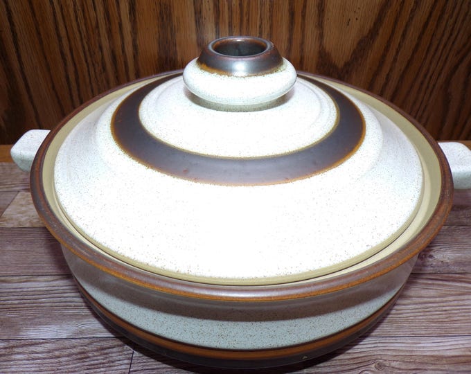 2510 Denby Potters Wheel Rust Brown 9" Covered Casserole Dish Made in England - Great Condition