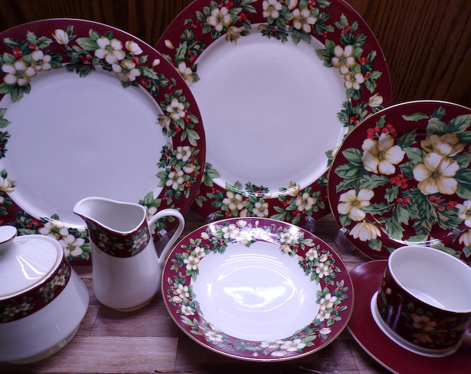 2509 Sakura Splendor Christmas Stoneware for Excell Home Fashions - Great Condition Choose from List: