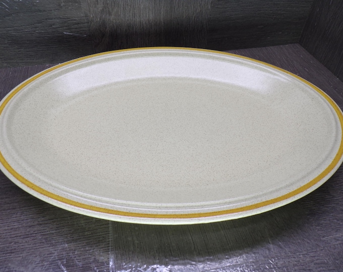 2602 Hearthside Garden Festival Stoneware 12.75" Vintage Oval Platter Made in Japan - Excellent Condition