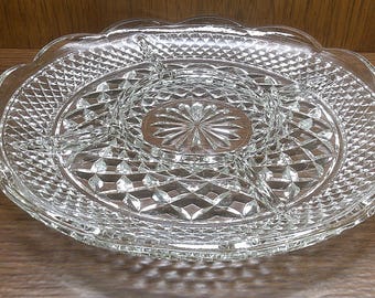 2605 Anchor Hocking Wexford 11" Vintage Divided Relish Tray