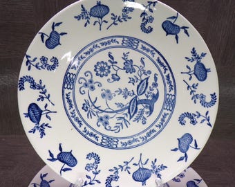 2602 Scio Pottery Old Town Blue Onion Vintage 1950's Ohio, USA 7.25" Snack / Dessert Plates Set of 4 - Great Condition
