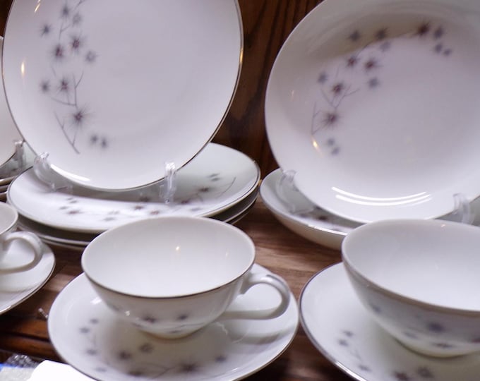 2510 Creative Fine China #1014 Platinum Starburst Dinnerware - Good Condition Choose From List: