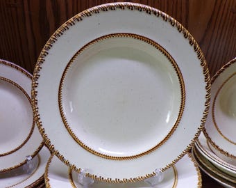 2511 Tahiti Stoneware Speckled Beige w/ Braided Rope Rim - Great Condition Choose from List: