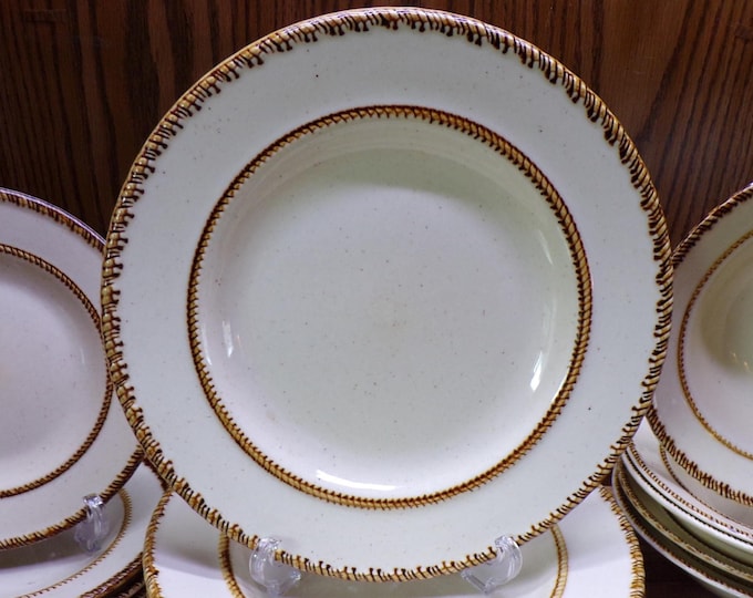 2511 Tahiti Stoneware Speckled Beige w/ Braided Rope Rim - Great Condition Choose from List: