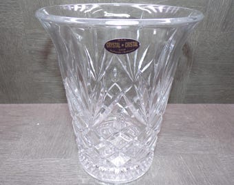 2606 DePlomb Vintage Pineapple Diamond Cut Lead Crystal 7.5" Vase