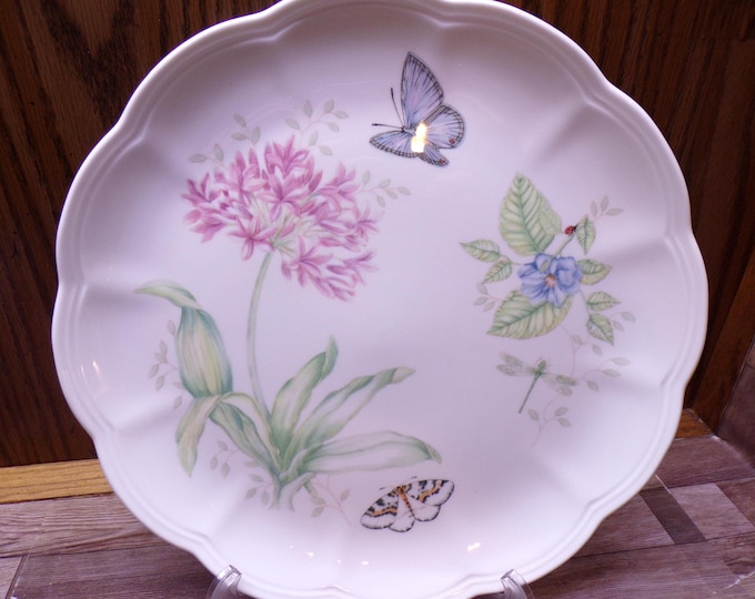 2511 Lenox Butterfly Meadow by Louise Le Luyre Ultra Fine Porcelain Dinnerware One 11" Plate Eastern Tailed Blue - Great Condition