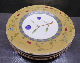 2506 Signature Housewares Olivia 2002 Vintage 8.5" salad / Snack Plates Set of 4