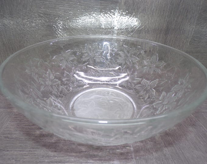 2602 Princess House Fantasia 8.5" Crystal Frosted Center Vintage Vegetable Serving Bowl - Great Condition