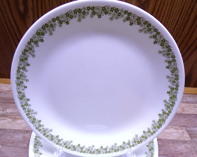 2509 Corelle Spring Blossom Green Crazy Daisy 10.25" Vintage Dinner Plates Set of 4 - Good Condition Light Scratches