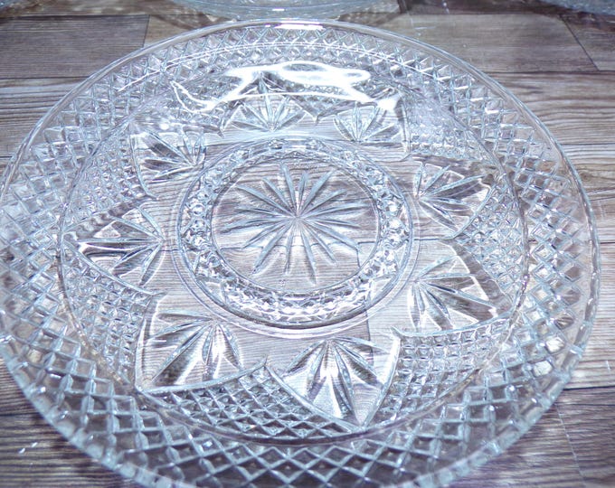 2510 Cristal D'Arques Paris Arcoroc Luminarc Vintage Tempered Clear Glass 5.5" Saucers Set of 6 Made in France - Great Condition