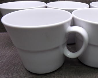 2608 Noritake Progression Pearl White #9006 Vintage Coffee / Tea Cups Set of 5