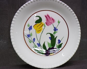 2602 Blue Ridge Southern Pottery Carnival Pattern 10.25" Plate Candlewick Style Beaded Rim - Great Condition