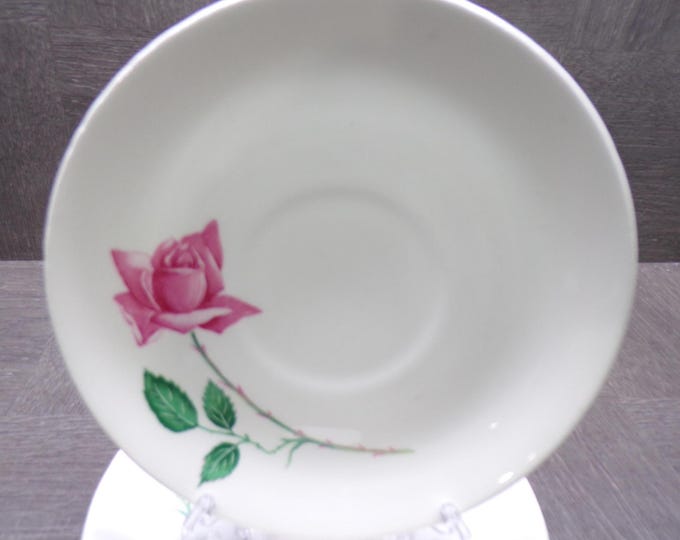 2603 Canonsburg Pottery Bermuda Rose Ironstone 6" Saucer Plates Set of 4 - Good Condition