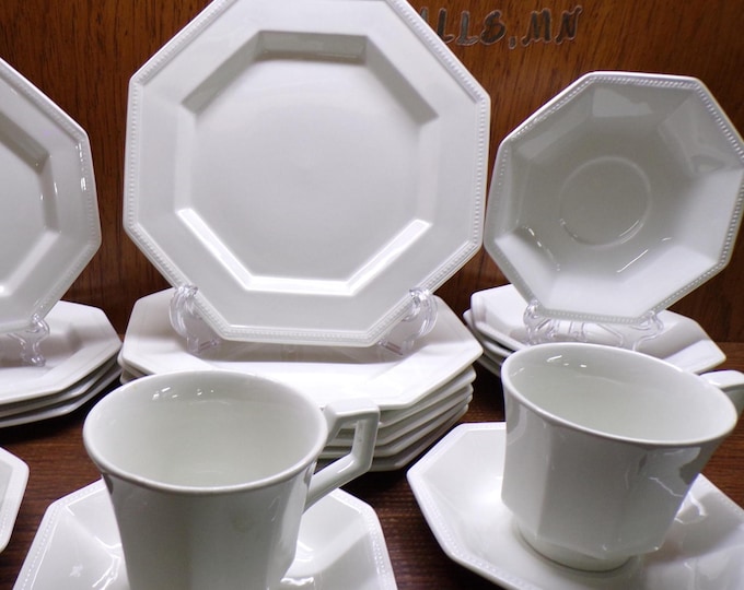 2507 Johnson Bros Ironstone 1J2 White Octagon Dinnerware Made in England - Pre-owned Good Condition Choose from List: