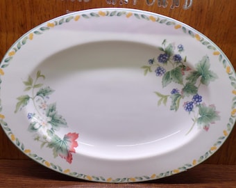 2505 Julie Pople Country Fruit Collection 14.5" Oval Stoneware Platter By Avon Made in Indonesia - Great Condition