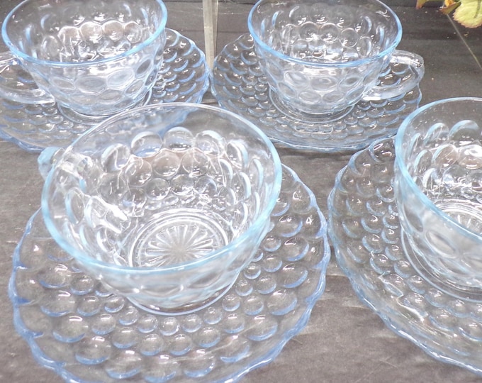 2309 Anchor Hocking Blue Tint Vintage Bubble Glass - Great Condition Choose From List: