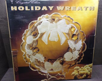 2506 Crystal Clear Studios Holiday Wreath 13" Serving Platter #312278 - Excellent Condition in Original Box