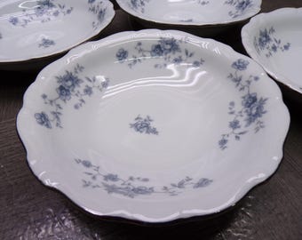 2609 Johann Haviland Fine China Blue Garland Vintage 5.25" Berry Bowls Set of 4