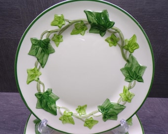 2606 Gladding McBean Franciscan Ivy Vintage 8.5" Salad Plates Set of 4 - Chip on 1