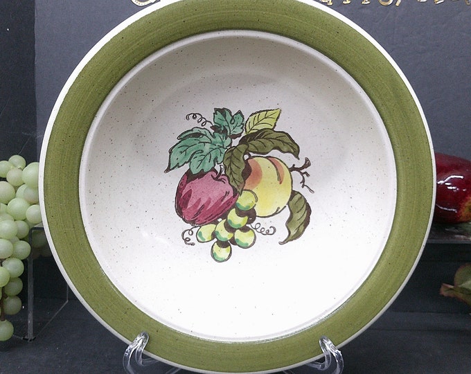 2403 Metlox Poppy Trail Vintage 10" Rimmed Vegetable Serving Bowl Provincial Fruit California Stoneware - Excellent Like New Condition