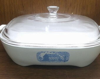 2410 Corning Microwave Browning Skillet Vintage Casserole Dish with Lid 9.5" Wide - Good Condition
