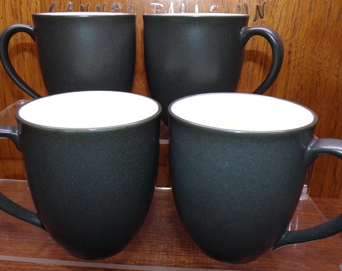 2504 Noritake Stoneware Colorwave Graphite #8034 4" 11 oz Mugs Set of 4 White Interior - Great Condition