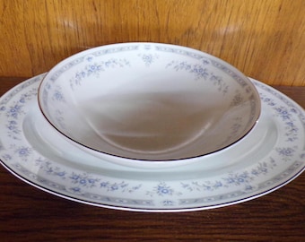 2505 Imoco Bradford Fine China Gray Blue Floral Dinnerware - Choose From List: