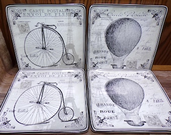 2509 Certified International Paris Collection 8.25" Square Salad / Lunch Plates Set of 4