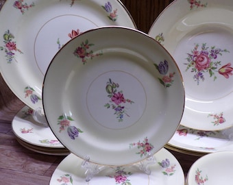 2509 Homer Laughlin Nautilus Eggshell Priscilla Vintage 1940's China Dinnerware - Great Cond. Slight Wear on Gold Rim  Choose From List: