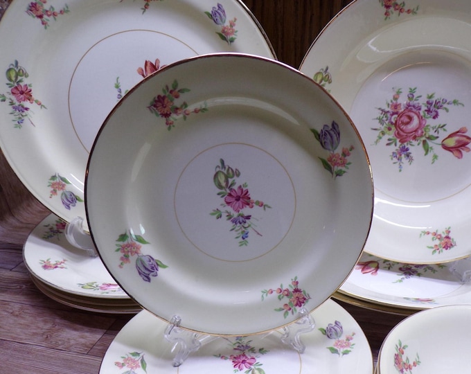 2509 Homer Laughlin Nautilus Eggshell Priscilla Vintage 1940's China Dinnerware - Great Cond. Slight Wear on Gold Rim Choose From List: