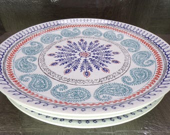 2602 Pier 1 Imports Gabella 10.5" Dinner Plates Set of 3 - Great Condition