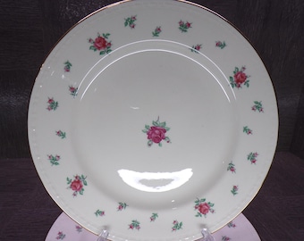 2602 Homer Laughlin Georgian Eggshell K47N5 American Vogue Rambler Rose Vintage 7" Dessert / Snack Plates Set of 4 - Great Condition
