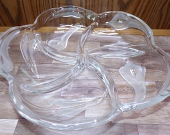 2510 Mikasa Mayfair 12" Vintage 5 Section Divided Party Platter Frosted Calla Lily - Great Condition