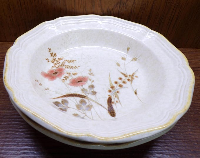 2503 Mikasa Country Charm FG003 Strawflowers 8.5" Soup / Pasta Bowl Set of 2 - Great Condition