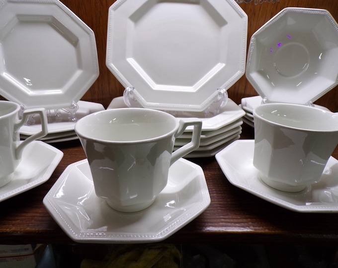2507 Johnson Bros Ironstone 1J2 White Octagon Dinnerware Made in England - Pre-owned Good Condition Choose from List: