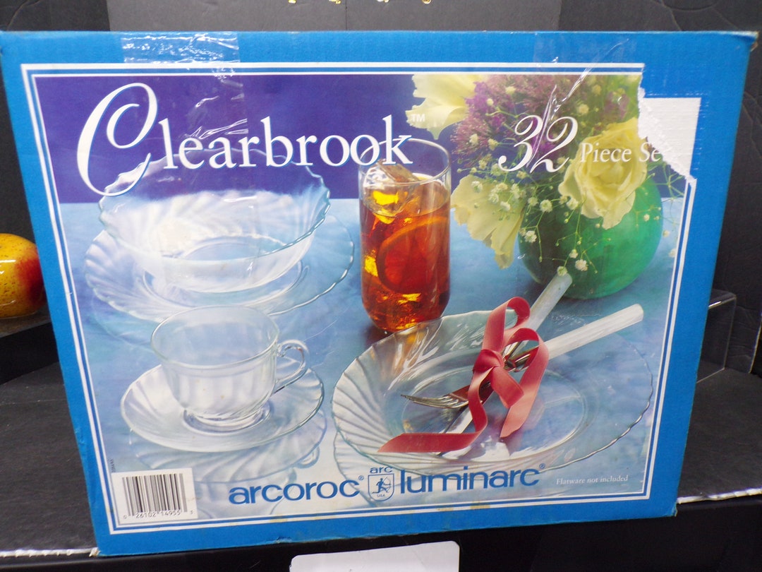 2309054 Vintage Arcoroc Luminarc Clearbrook 32 Pc Dinnerware Set New in ...