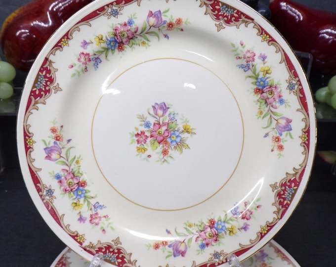 2306 Homer Laughlin Georgian Nautilus E43N5 Vintage Eggshell 6" Bread Plates Set of 6- Good Condition Light Scratches No Chips or Cracks