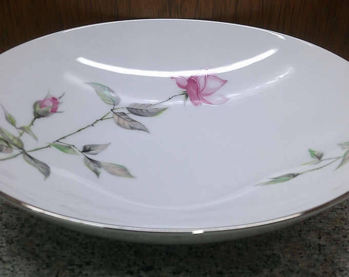 2408 Style House China Dawn Rose Vintage 9.5" Vegetable Serving Bowl Pink Rose Made in Japan - Great Condition
