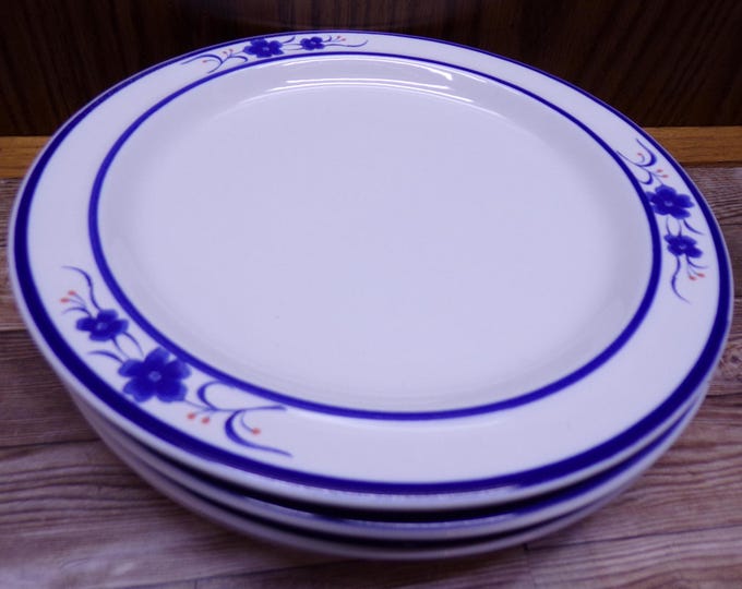 2509 Sakura Gloria #4241 Salad/ Snack/ Dessert Plates Vintage Set of 4 Blue Floral - Great Condition